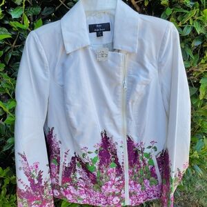 Dennis by Dennis Basso Floral Motor Cycle Jacket